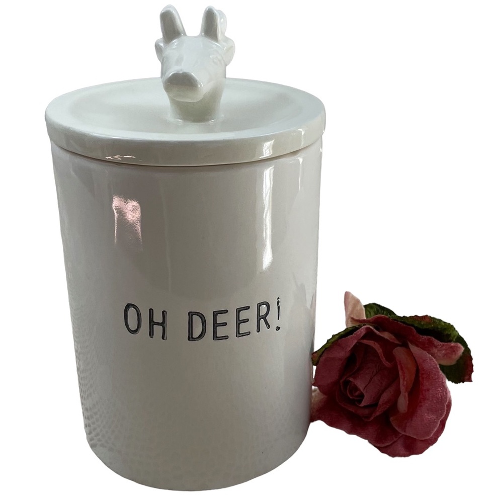 Deer antler canister The Bake Shop 1932 by Master class white dog treats  NWOT